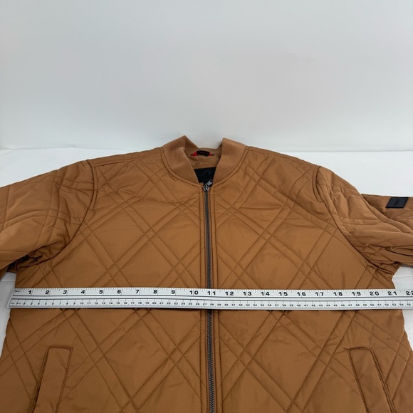 NWT Michael Kors Diamond Quilted Bomber Jacket Luggage Men’s S Tan $159 - Picture 5 of 15